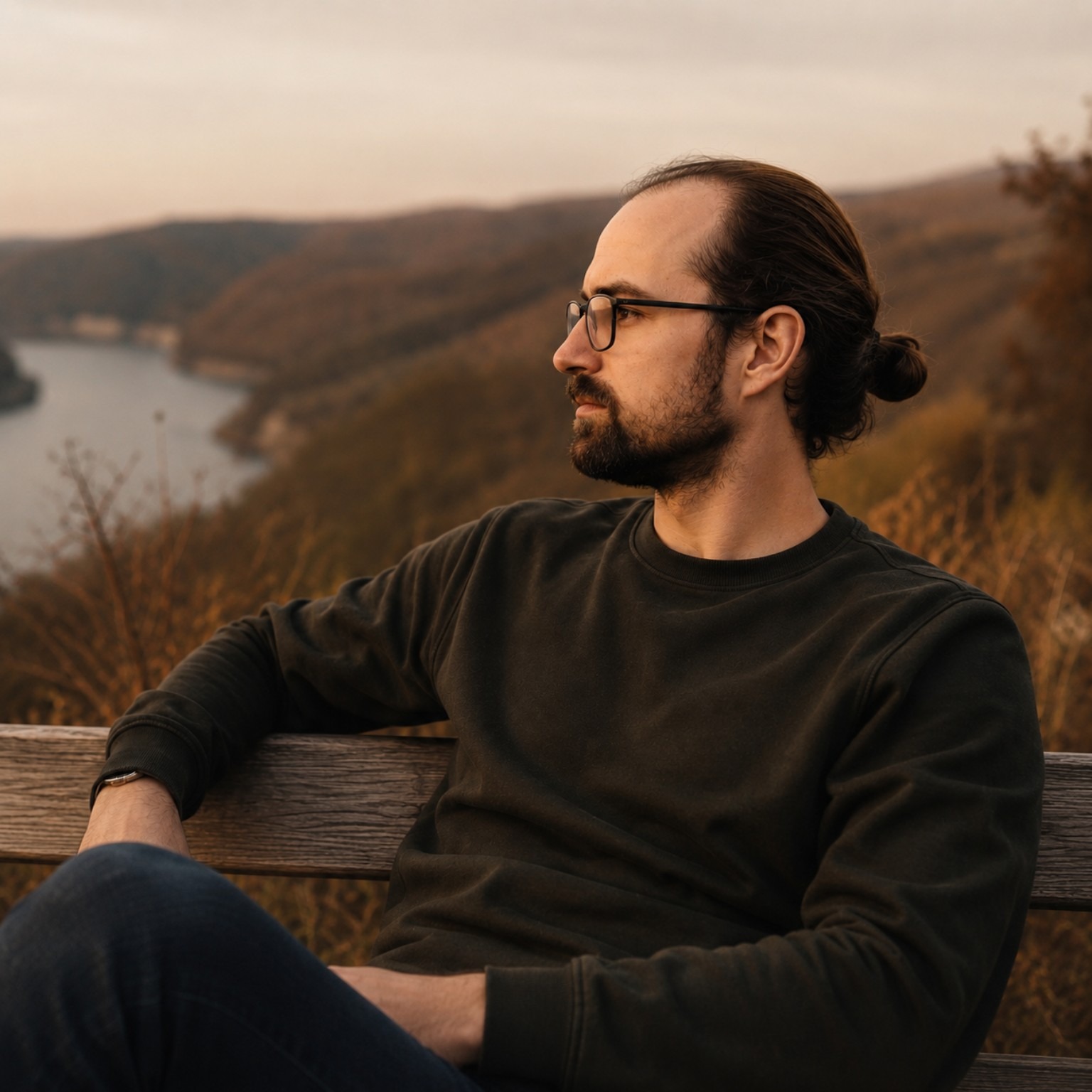 Dylan Vanotti assis face à un paysage